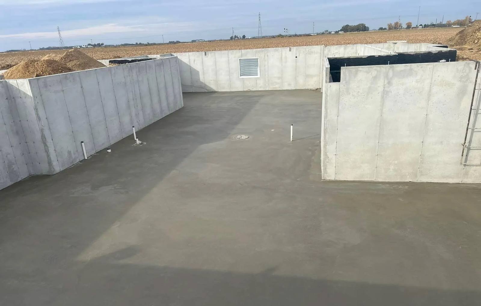 Basement floor pour on a rural central Illinois property